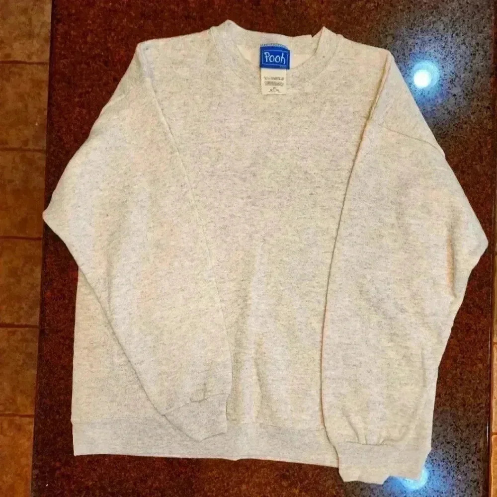 Vintage Rare blank Disney Pooh LS sweatshirt. Heathered grey. Size M/L Unisex
